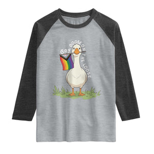 Silly Goose LGBTQ Rainbow Raglan Shirt Funny Gay Pride Month