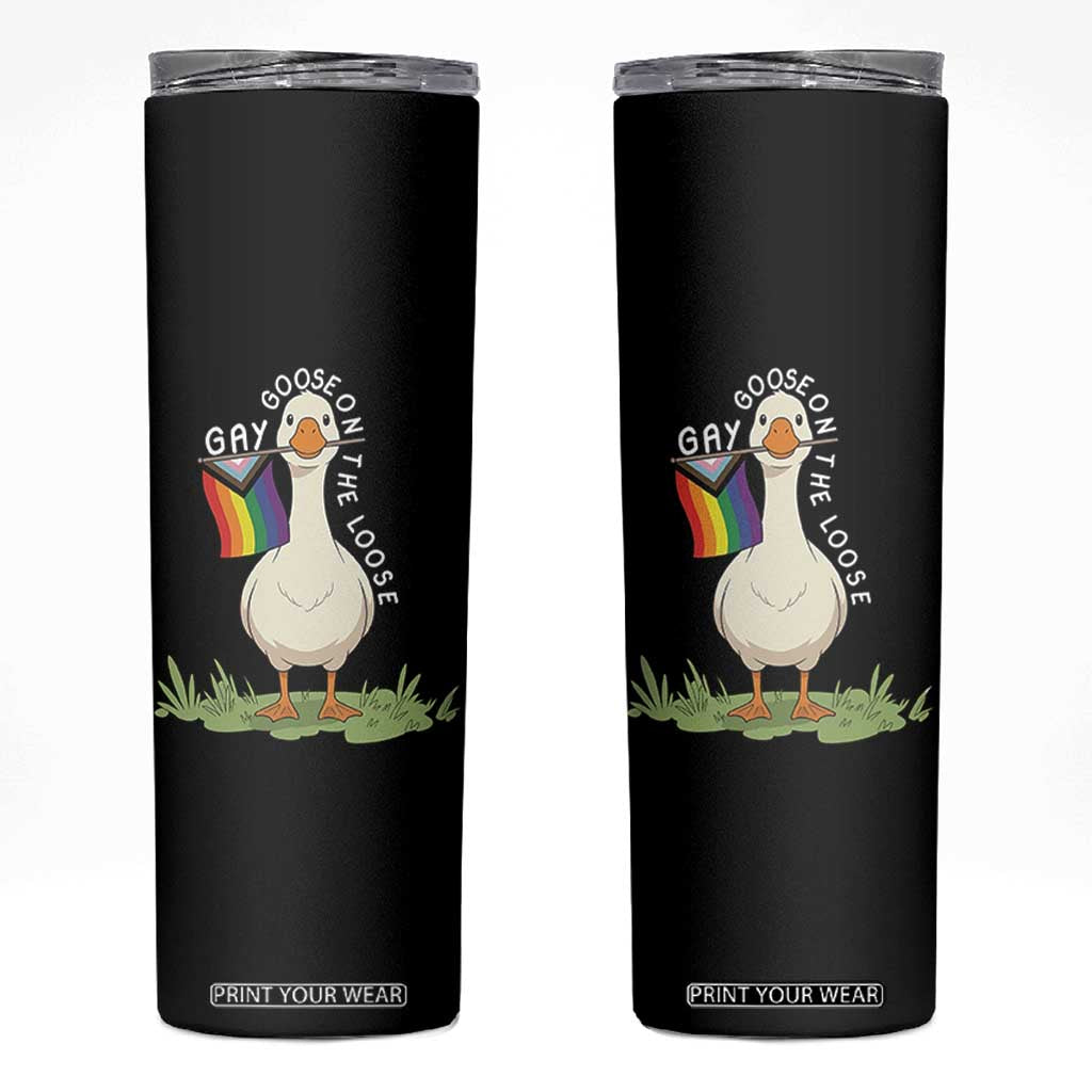 Silly Goose LGBTQ Rainbow Skinny Tumbler Funny Gay Pride Month
