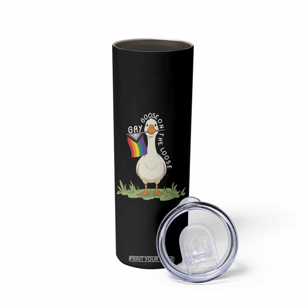 Silly Goose LGBTQ Rainbow Skinny Tumbler Funny Gay Pride Month