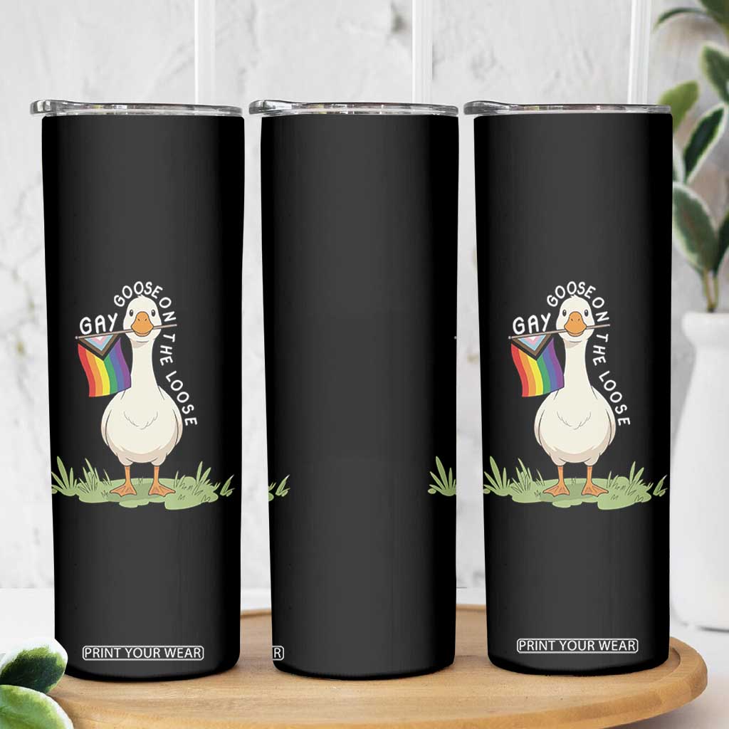 Silly Goose LGBTQ Rainbow Skinny Tumbler Funny Gay Pride Month