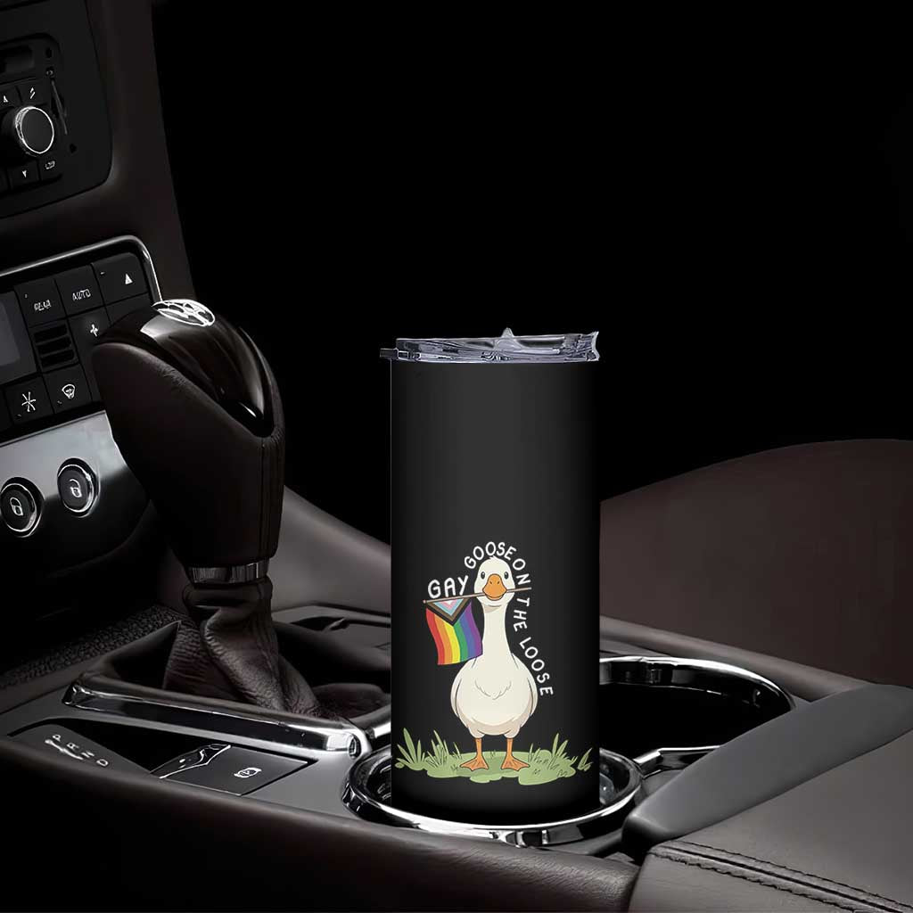 Silly Goose LGBTQ Rainbow Skinny Tumbler Funny Gay Pride Month