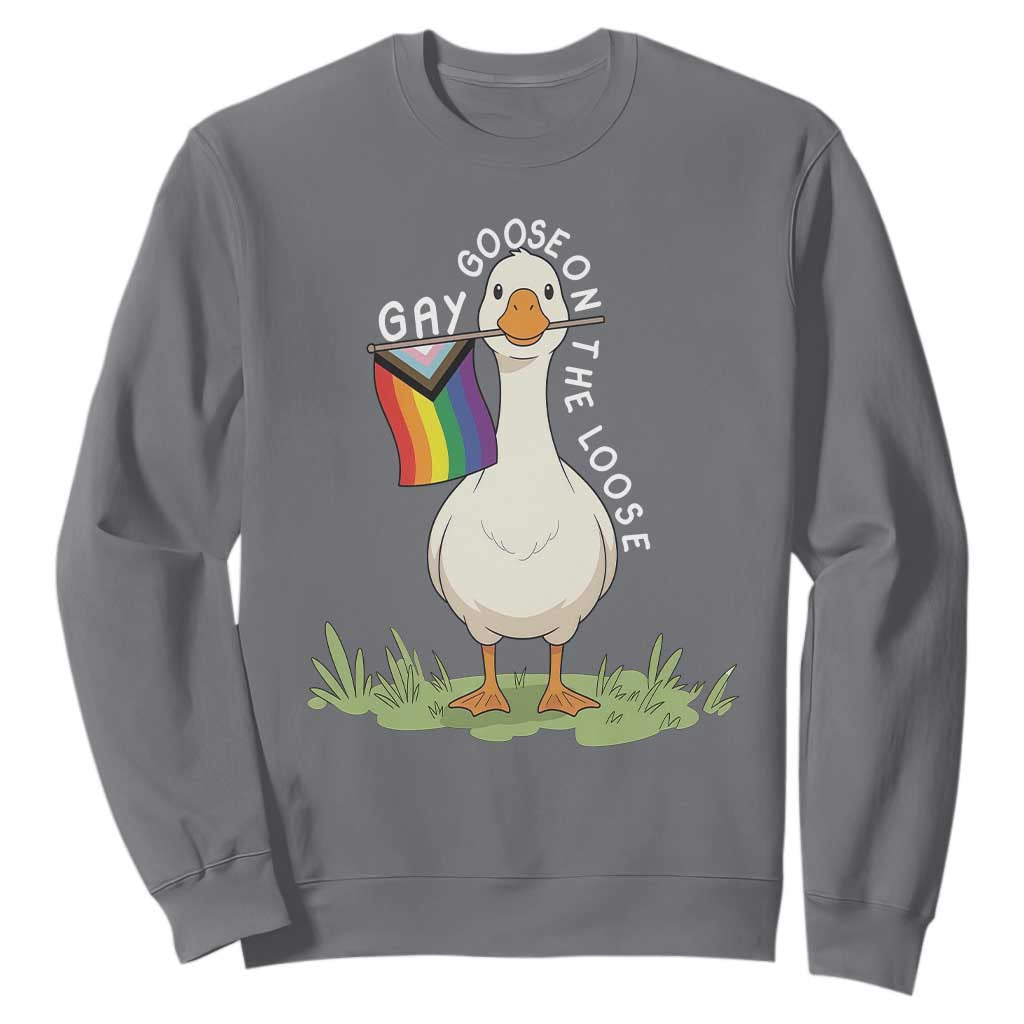 Silly Goose LGBTQ Rainbow Sweatshirt Funny Gay Pride Month