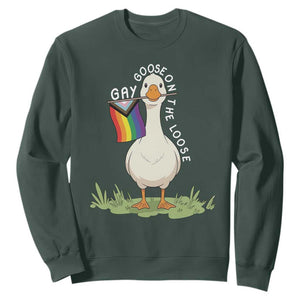 Silly Goose LGBTQ Rainbow Sweatshirt Funny Gay Pride Month