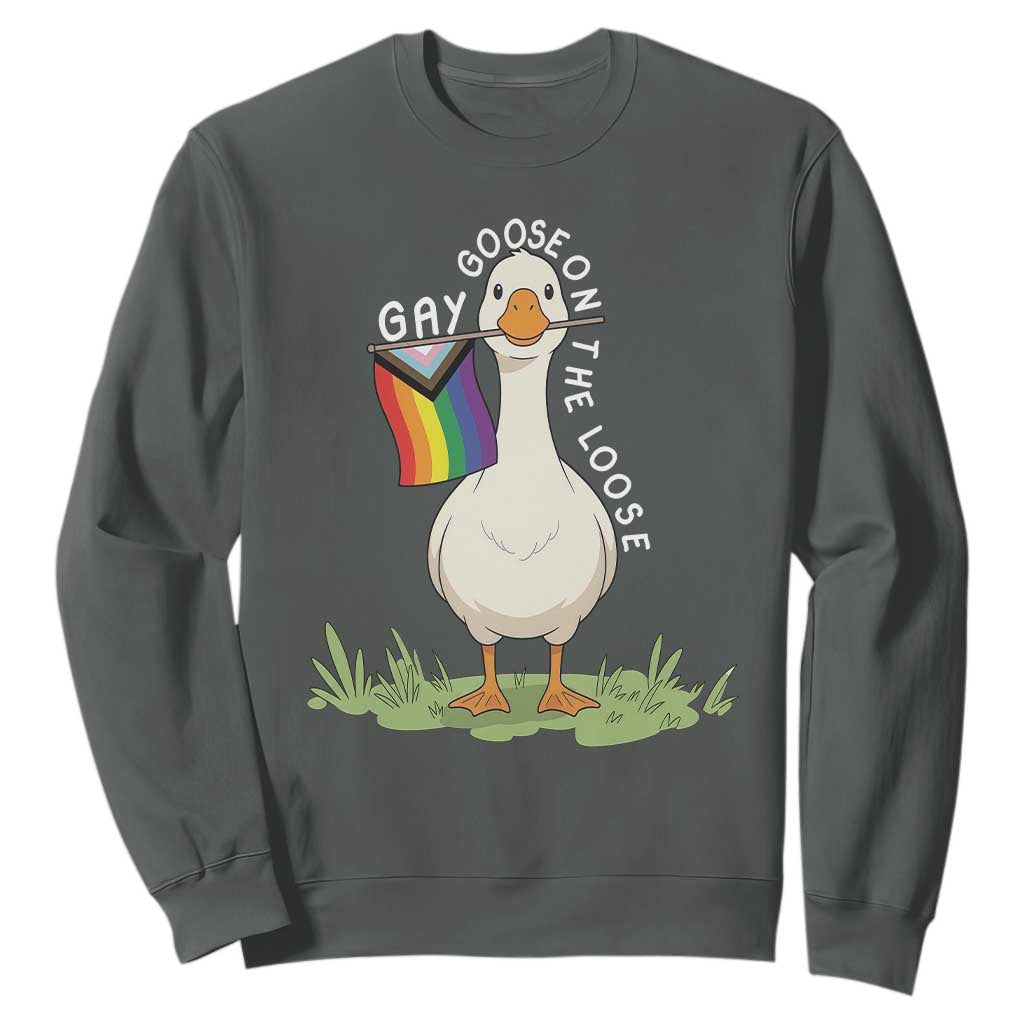 Silly Goose LGBTQ Rainbow Sweatshirt Funny Gay Pride Month