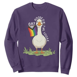 Silly Goose LGBTQ Rainbow Sweatshirt Funny Gay Pride Month