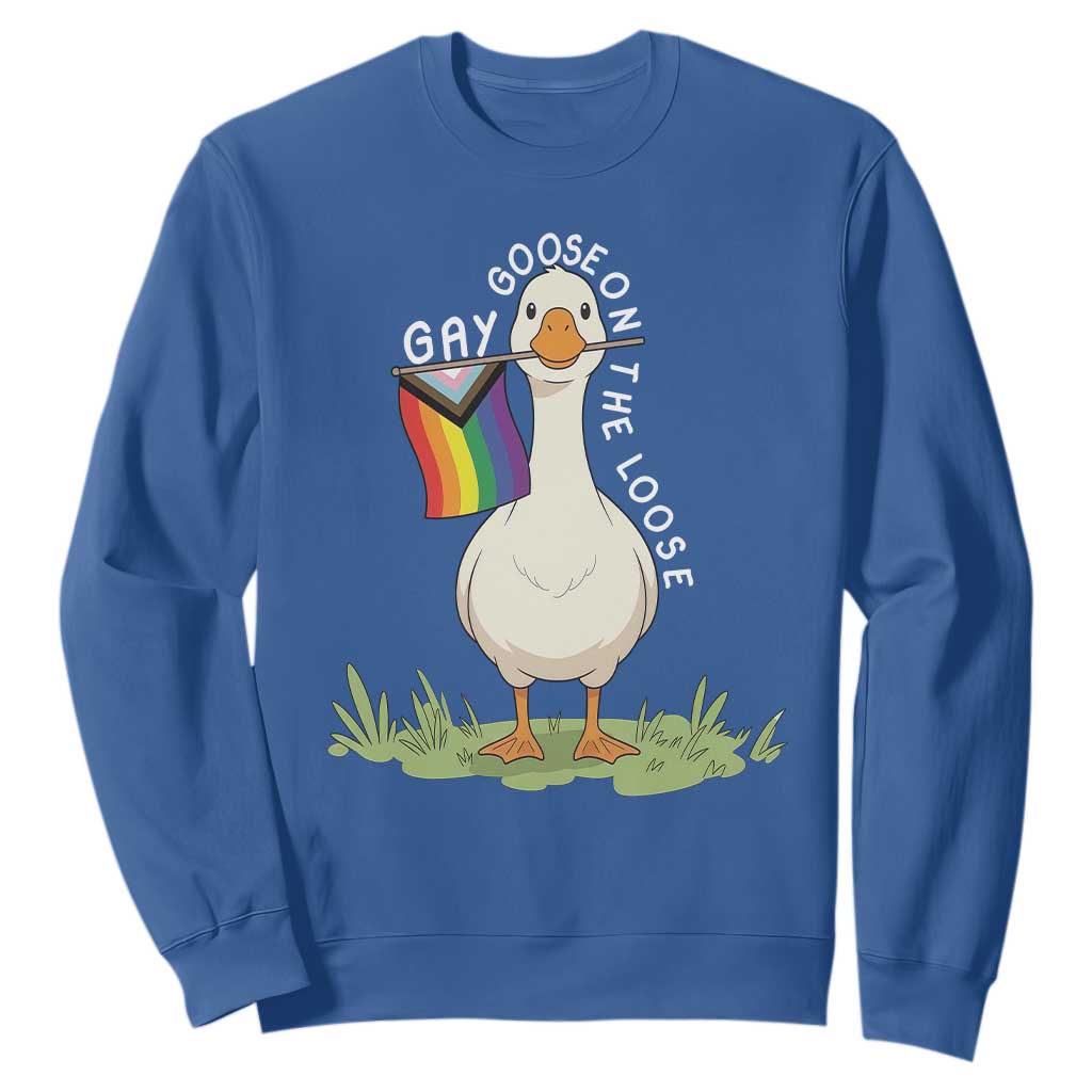 Silly Goose LGBTQ Rainbow Sweatshirt Funny Gay Pride Month