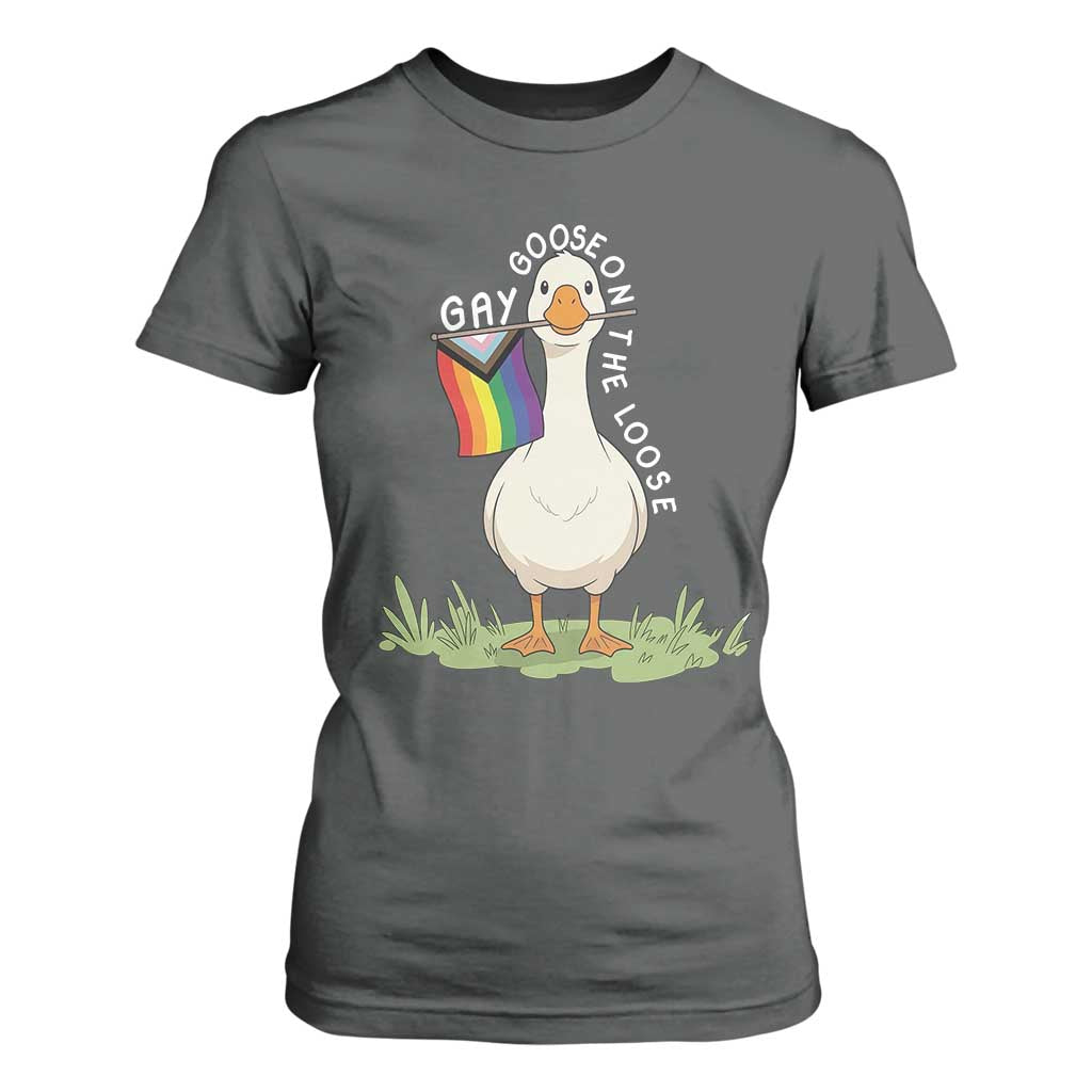 Silly Goose LGBTQ Rainbow T Shirt For Women Funny Gay Pride Month