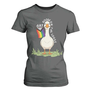 Silly Goose LGBTQ Rainbow T Shirt For Women Funny Gay Pride Month