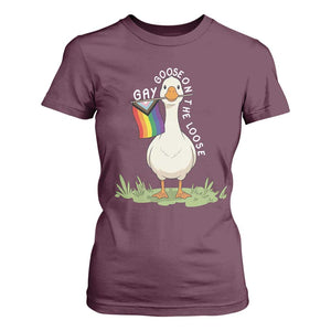 Silly Goose LGBTQ Rainbow T Shirt For Women Funny Gay Pride Month