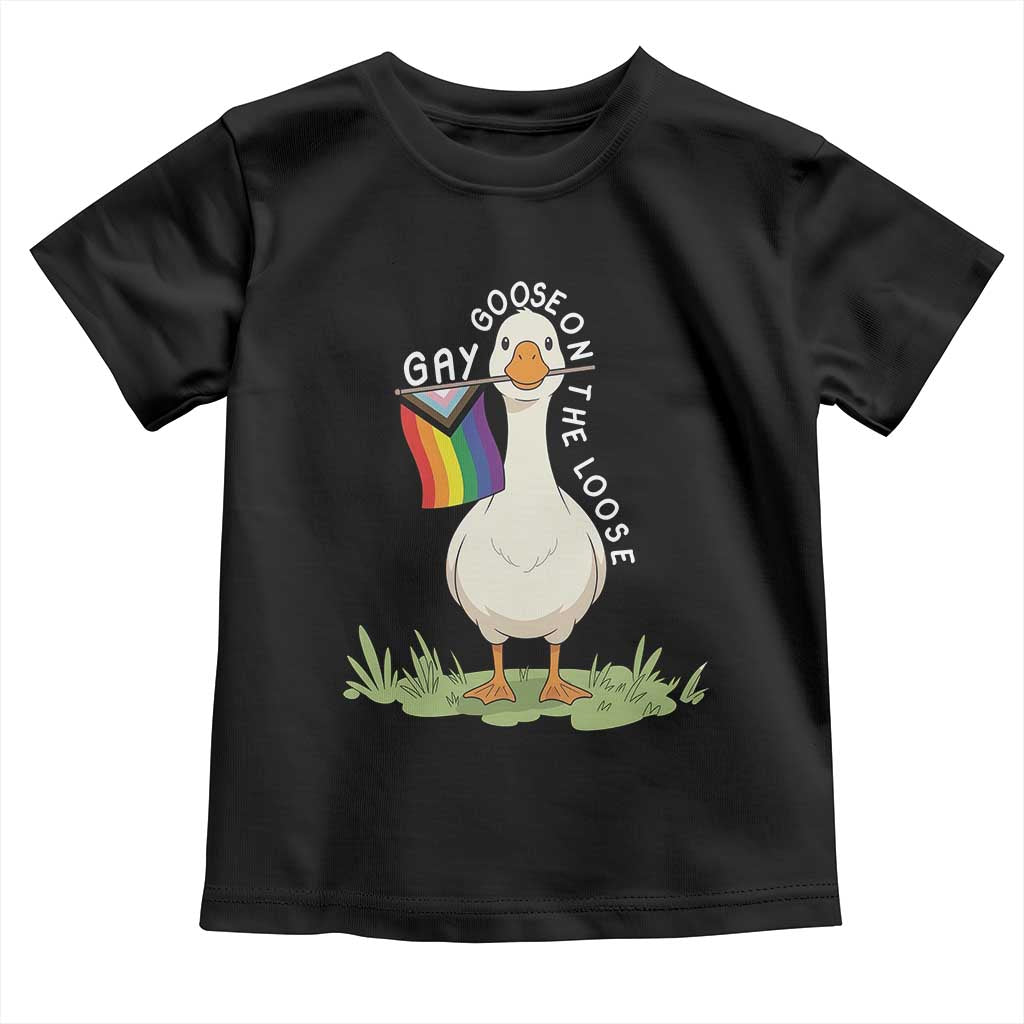 Silly Goose LGBTQ Rainbow Toddler T Shirt Funny Gay Pride Month