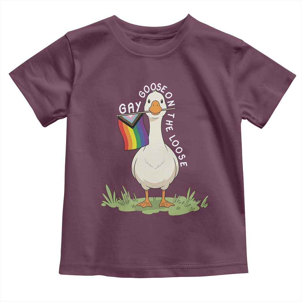 Silly Goose LGBTQ Rainbow Toddler T Shirt Funny Gay Pride Month