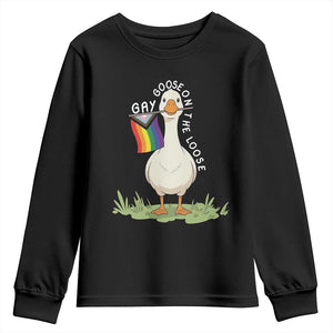Silly Goose LGBTQ Rainbow Youth Sweatshirt Funny Gay Pride Month
