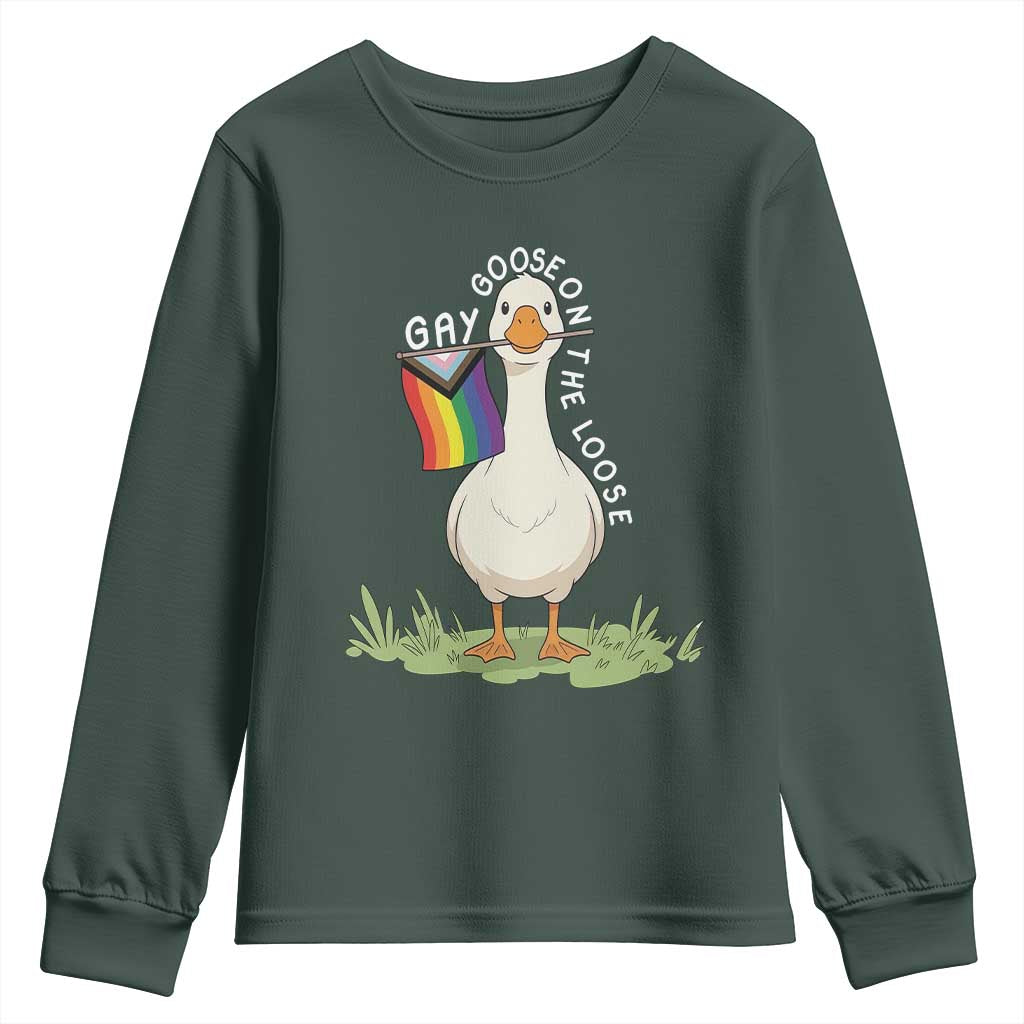 Silly Goose LGBTQ Rainbow Youth Sweatshirt Funny Gay Pride Month