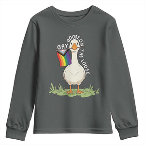 Silly Goose LGBTQ Rainbow Youth Sweatshirt Funny Gay Pride Month