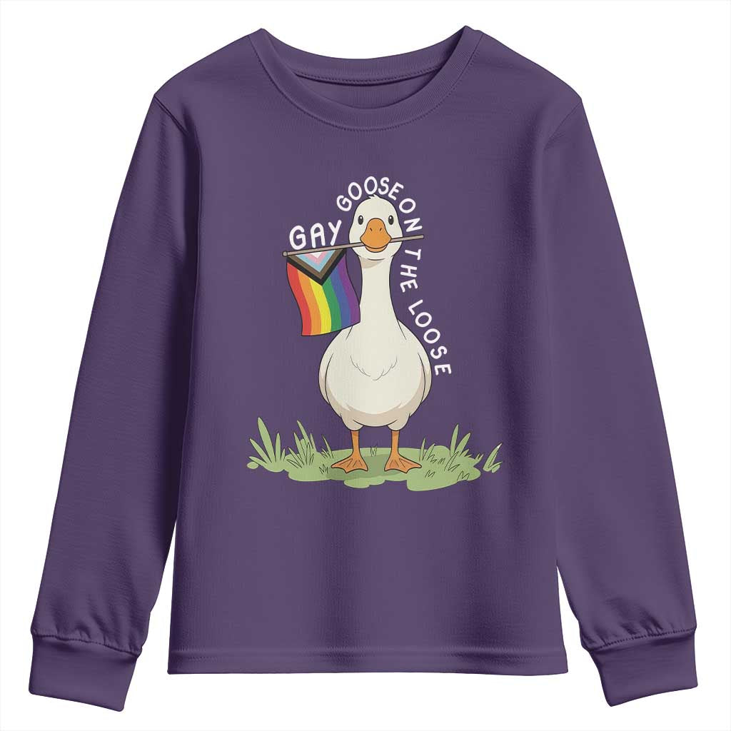 Silly Goose LGBTQ Rainbow Youth Sweatshirt Funny Gay Pride Month