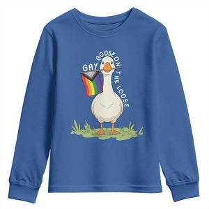 Silly Goose LGBTQ Rainbow Youth Sweatshirt Funny Gay Pride Month
