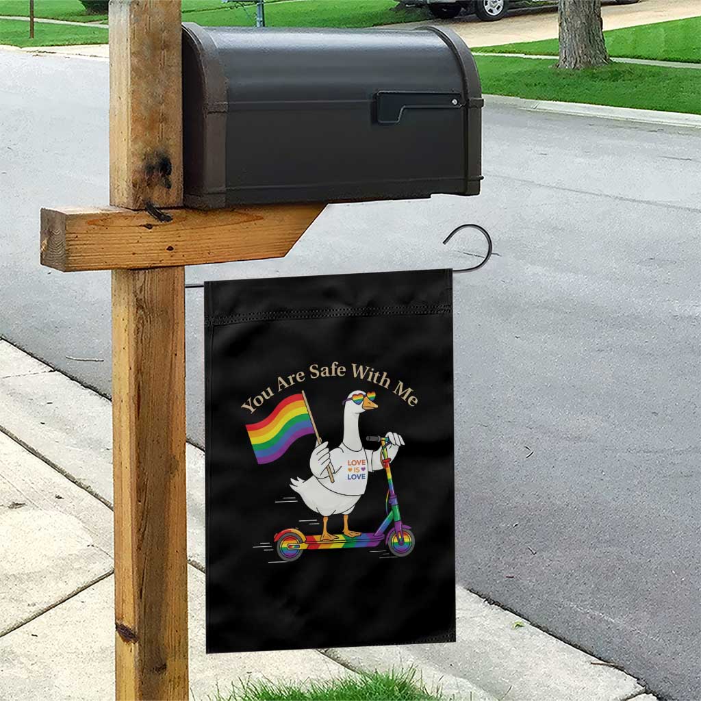 You Are Safe With Me Garden Flag LGBTQ Pride Goose Rainbow TS14 Print Your Wear