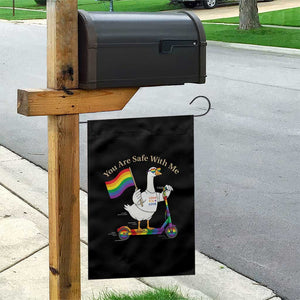 You Are Safe With Me Garden Flag LGBTQ Pride Goose Rainbow TS14 Print Your Wear