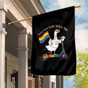 You Are Safe With Me Garden Flag LGBTQ Pride Goose Rainbow TS14 Print Your Wear
