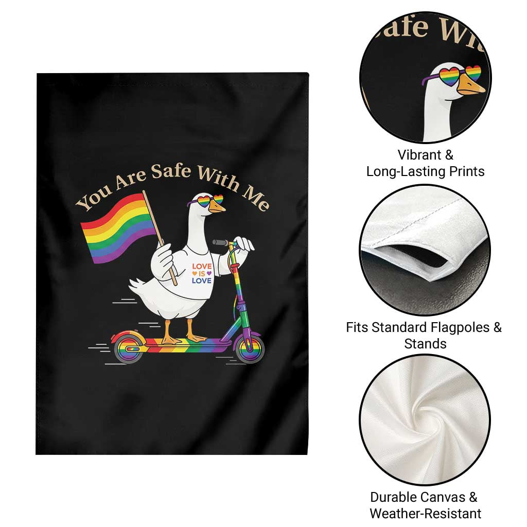 You Are Safe With Me Garden Flag LGBTQ Pride Goose Rainbow TS14 Print Your Wear