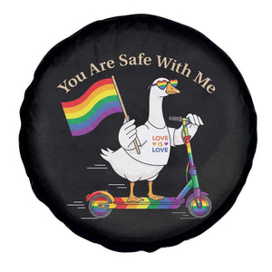 You Are Safe With Me Spare Tire Cover LGBTQ Pride Goose Rainbow TS14 Print Your Wear