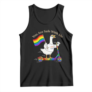 You Are Safe With Me Tank Top LGBTQ Pride Goose Rainbow