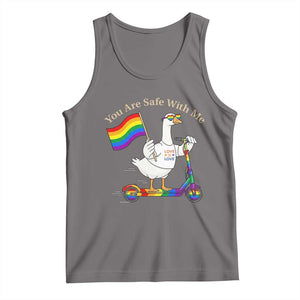 You Are Safe With Me Tank Top LGBTQ Pride Goose Rainbow