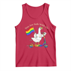 You Are Safe With Me Tank Top LGBTQ Pride Goose Rainbow
