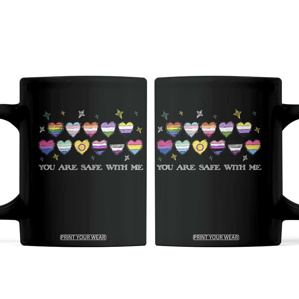You Are Safe With Me Coffee Mug LGBTQ Support Rainbow Flags Ally