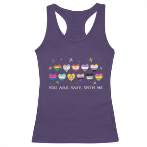 You Are Safe With Me Racerback Tank Top LGBTQ Support Rainbow Flags Ally TS14 Purple Print Your Wear