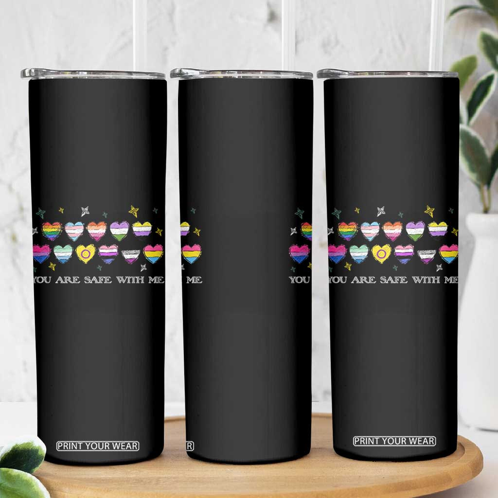 You Are Safe With Me Skinny Tumbler LGBTQ Support Rainbow Flags Ally TS14 Print Your Wear