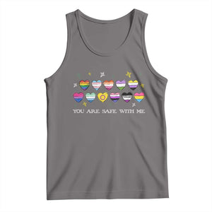 You Are Safe With Me Tank Top LGBTQ Support Rainbow Flags Ally