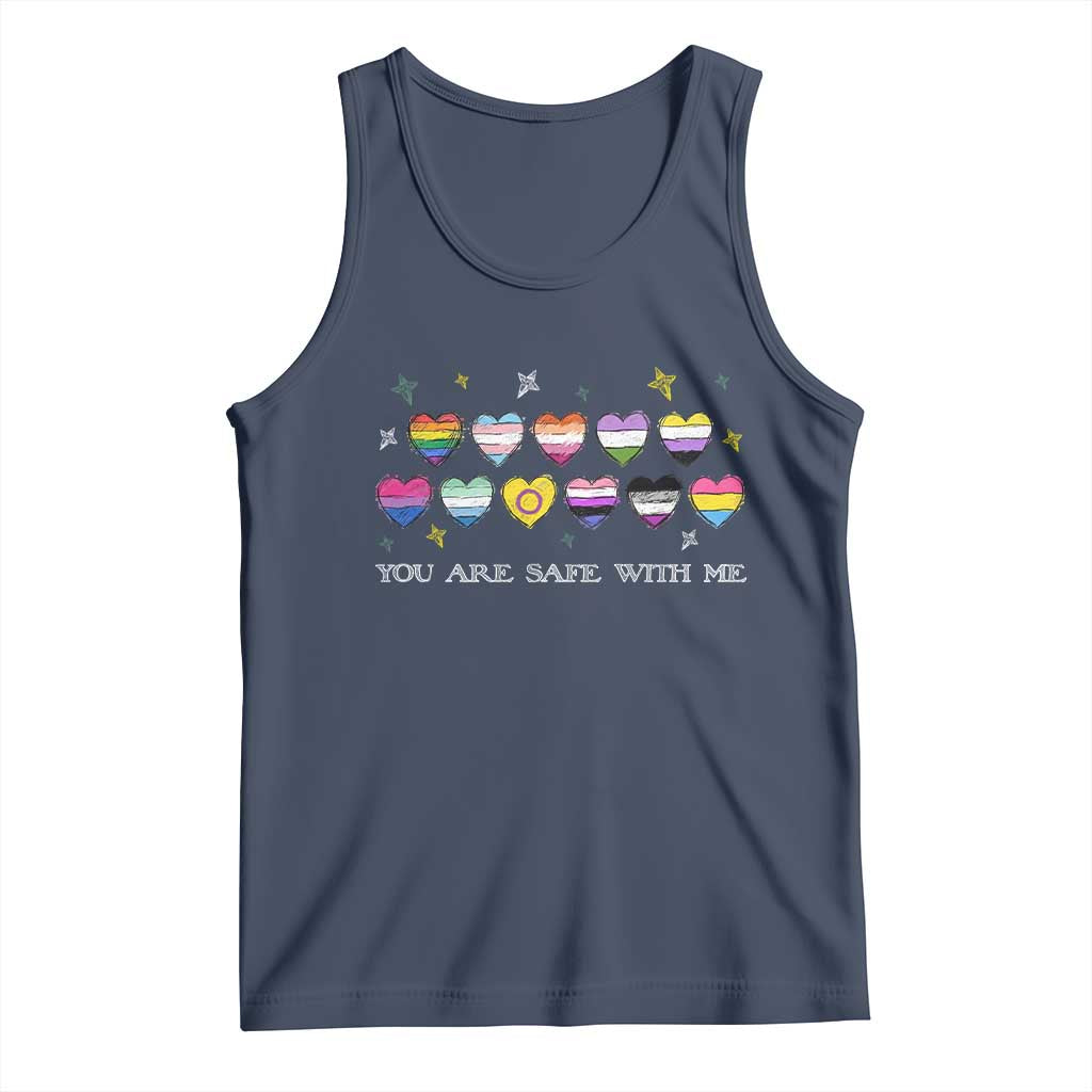 You Are Safe With Me Tank Top LGBTQ Support Rainbow Flags Ally