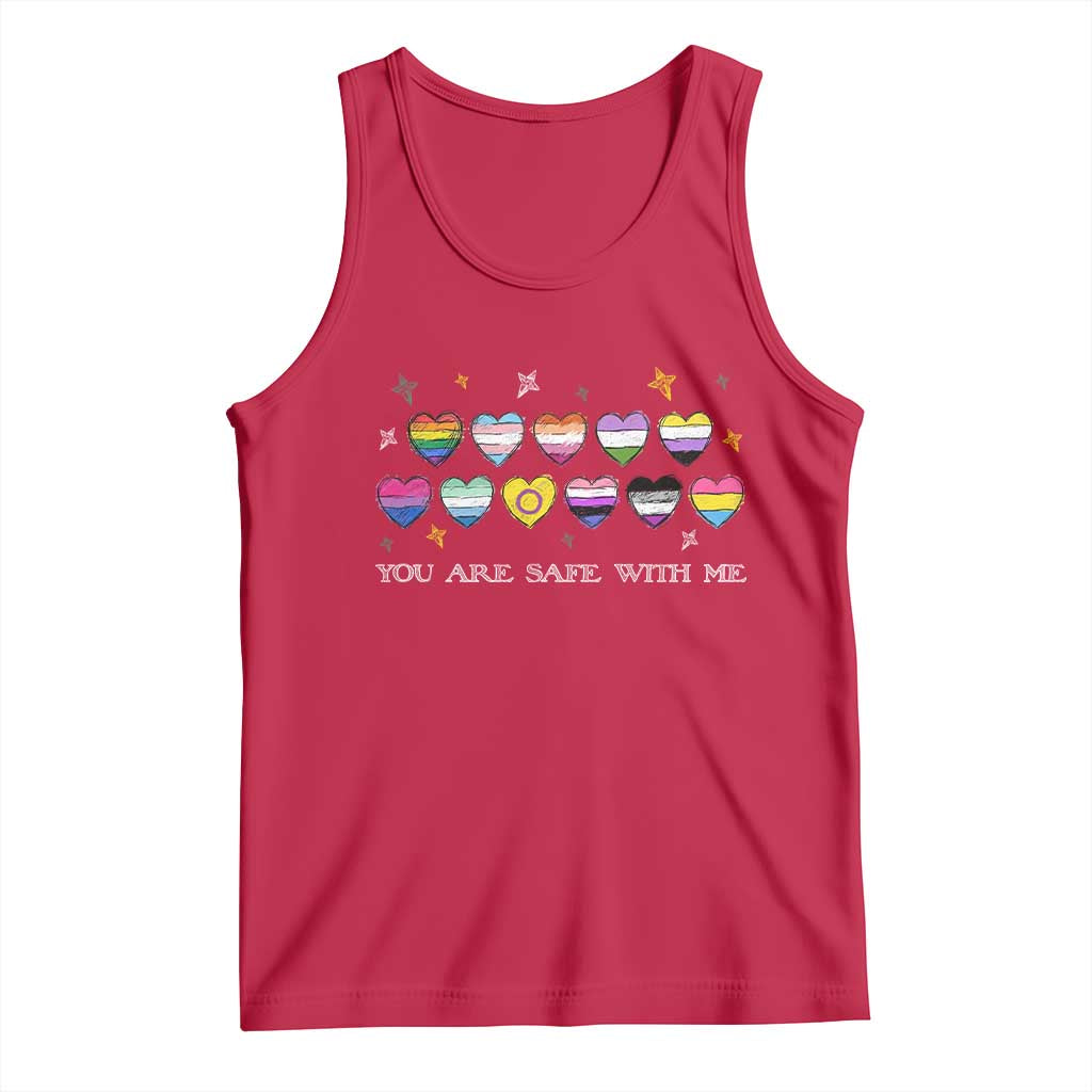 You Are Safe With Me Tank Top LGBTQ Support Rainbow Flags Ally