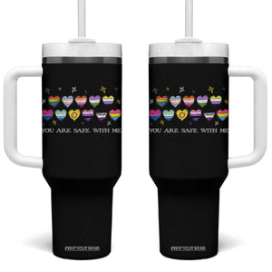 You Are Safe With Me Tumbler With Handle LGBTQ Support Rainbow Flags Ally