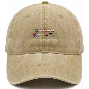 You Are Safe With Me Washed Cotton Baseball Cap LGBTQ Support Rainbow Flags Ally