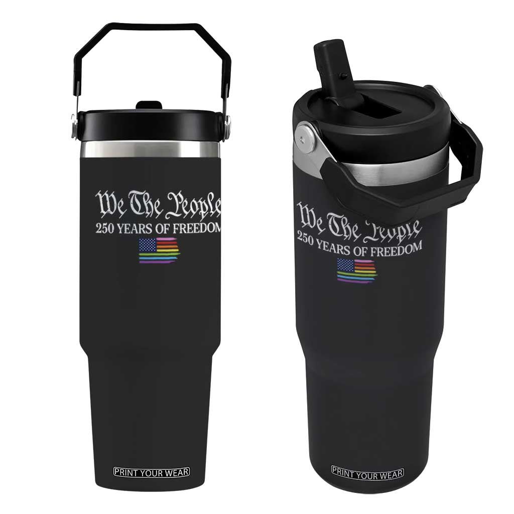 We The People Means Everyone Flip Straw Tumbler LGBTQ Gay Pride Rainbow Flags TS14 One Size: 30 oz Black Print Your Wear