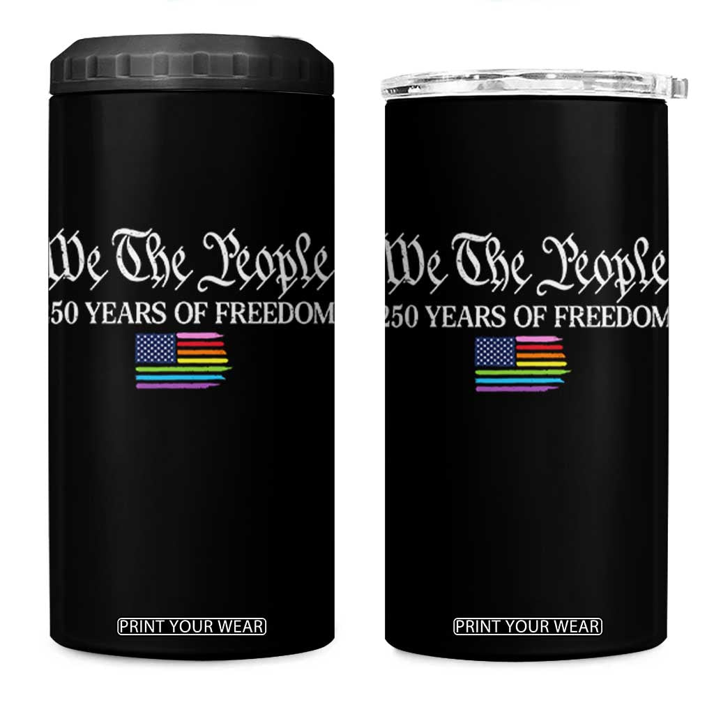 We The People Means Everyone 4 in 1 Can Cooler Tumbler LGBTQ Gay Pride Rainbow Flags TS14 One Size: 16 oz Black Print Your Wear