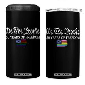 We The People Means Everyone 4 in 1 Can Cooler Tumbler LGBTQ Gay Pride Rainbow Flags TS14 One Size: 16 oz Black Print Your Wear