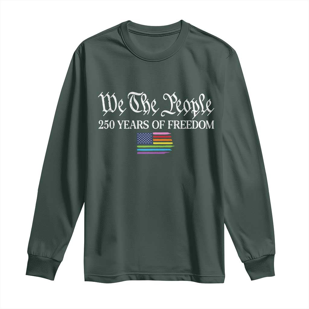 We The People Means Everyone Long Sleeve Shirt LGBTQ Gay Pride Rainbow Flags TS14 Dark Forest Green Print Your Wear
