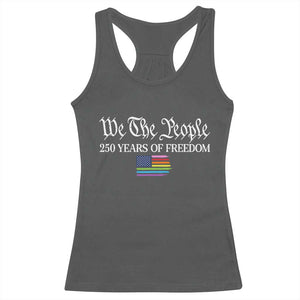 We The People Means Everyone Racerback Tank Top LGBTQ Gay Pride Rainbow Flags TS14 Dark Heather Print Your Wear