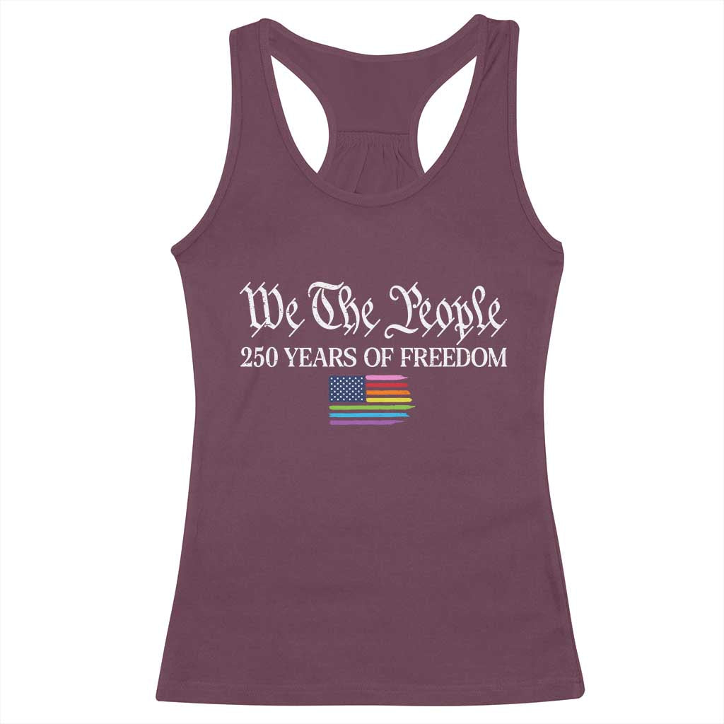 We The People Means Everyone Racerback Tank Top LGBTQ Gay Pride Rainbow Flags TS14 Maroon Print Your Wear