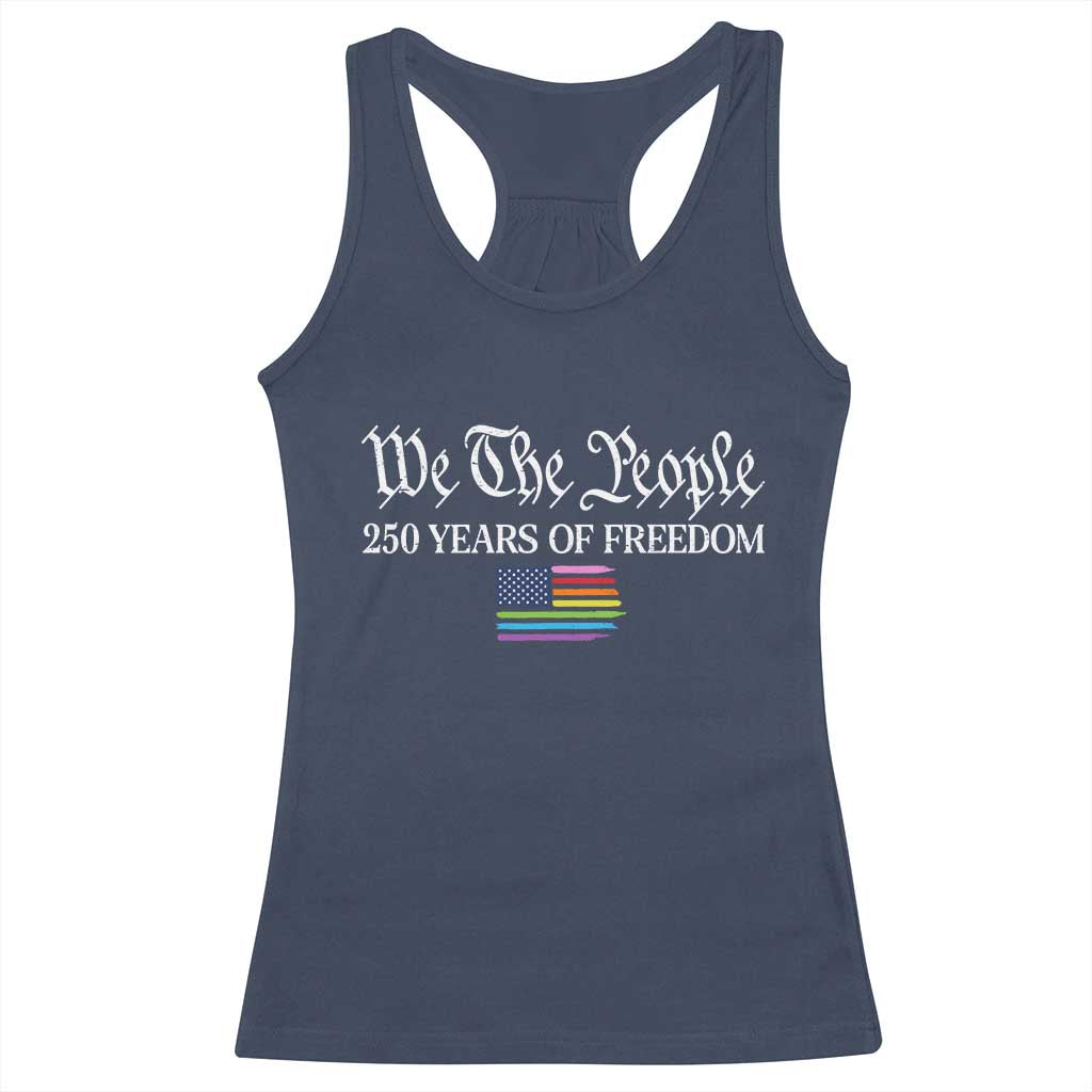 We The People Means Everyone Racerback Tank Top LGBTQ Gay Pride Rainbow Flags TS14 Navy Print Your Wear