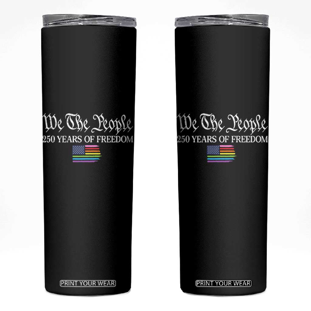 We The People Means Everyone Skinny Tumbler LGBTQ Gay Pride Rainbow Flags TS14 Black Print Your Wear