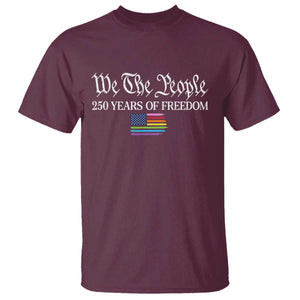 We The People Means Everyone T Shirt LGBTQ Gay Pride Rainbow Flags TS14 Maroon Print Your Wear