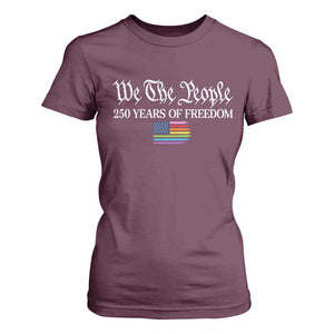 We The People Means Everyone T Shirt For Women LGBTQ Gay Pride Rainbow Flags TS14 Maroon Print Your Wear