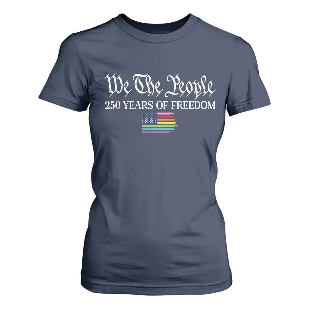 We The People Means Everyone T Shirt For Women LGBTQ Gay Pride Rainbow Flags TS14 Navy Print Your Wear