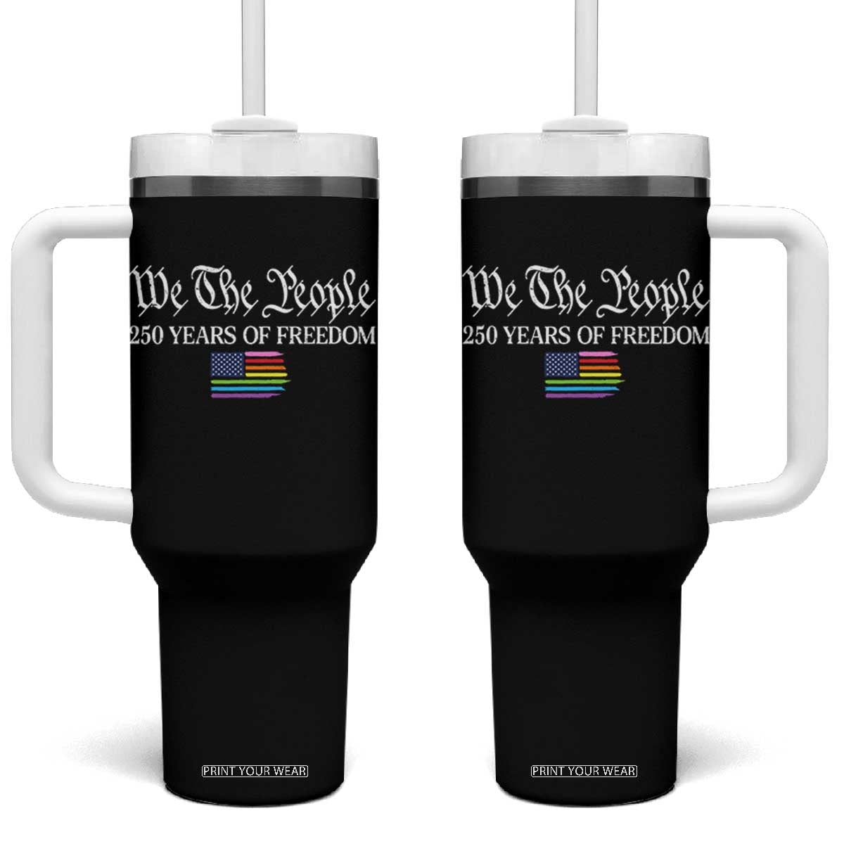 We The People Means Everyone Tumbler With Handle LGBTQ Gay Pride Rainbow Flags
