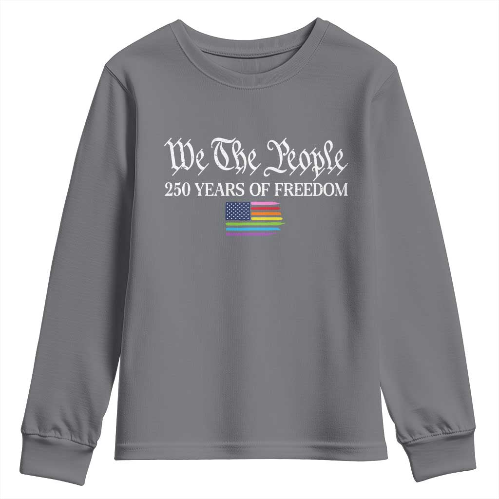 We The People Means Everyone Youth Sweatshirt LGBTQ Gay Pride Rainbow Flags TS14 Charcoal Print Your Wear