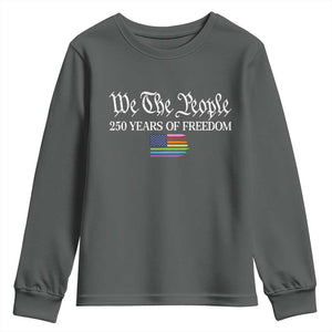 We The People Means Everyone Youth Sweatshirt LGBTQ Gay Pride Rainbow Flags TS14 Dark Heather Print Your Wear